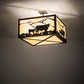 Meyda Lighting Calf & Cow 34" 4-Light Timeless Bronze Flush Mount Light With Beige Shade Glass