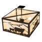 Meyda Lighting Calf & Cow 34" 4-Light Timeless Bronze Flush Mount Light With Beige Shade Glass