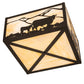 Meyda Lighting Calf & Cow 34" 4-Light Timeless Bronze Flush Mount Light With Beige Shade Glass