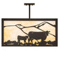 Meyda Lighting Calf & Cow 34" 4-Light Timeless Bronze Flush Mount Light With Beige Shade Glass
