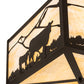 Meyda Lighting Calf & Cow 34" 4-Light Timeless Bronze Flush Mount Light With Beige Shade Glass