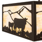 Meyda Lighting Calf & Cow 34" 4-Light Timeless Bronze Flush Mount Light With Beige Shade Glass