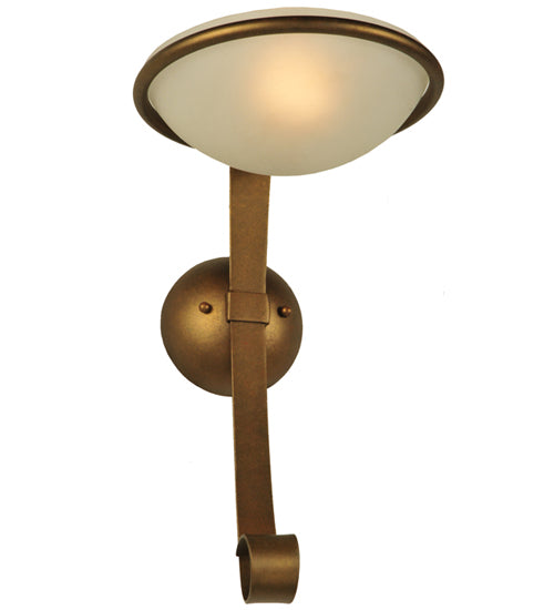 Meyda Lighting Calice 10" Copper and Bronze Wall Sconce With Contrail Mist Idalight Shade