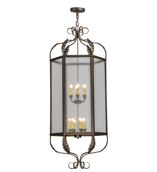 Meyda Lighting Calida 24" 12-Light Tyler Bronze Pendant Light With Clear Rainstone Idalight Shade Glass