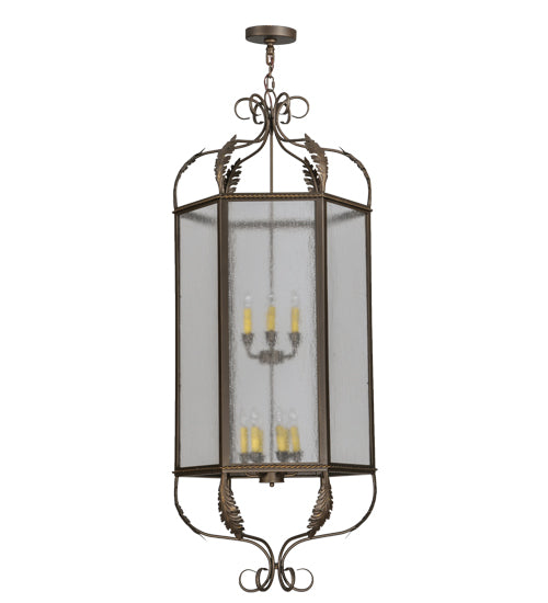 Meyda Lighting Calida 24" 12-Light Tyler Bronze Pendant Light With Clear Rainstone Idalight Shade Glass