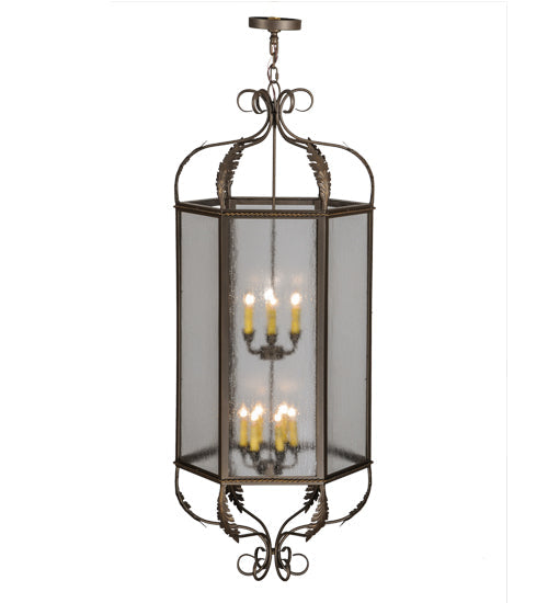 Meyda Lighting Calida 24" 12-Light Tyler Bronze Pendant Light With Clear Rainstone Idalight Shade Glass