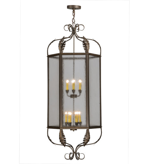 Meyda Lighting Calida 24" 12-Light Tyler Bronze Pendant Light With Clear Rainstone Idalight Shade Glass