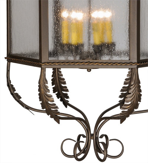 Meyda Lighting Calida 24" 12-Light Tyler Bronze Pendant Light With Clear Rainstone Idalight Shade Glass