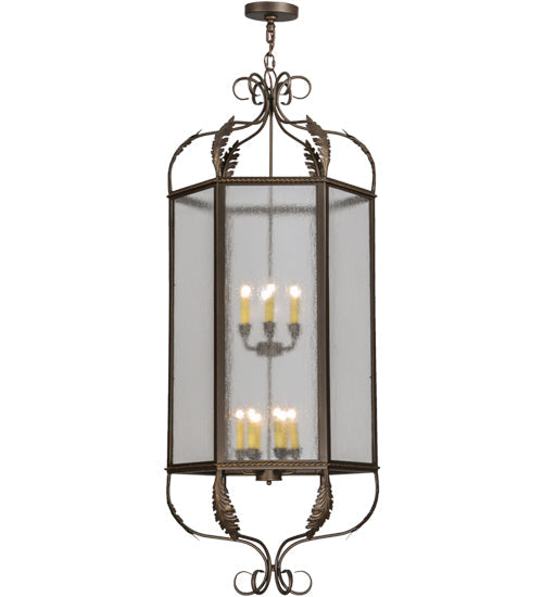 Meyda Lighting Calida 24" 12-Light Tyler Bronze Pendant Light With Clear Rainstone Idalight Shade Glass