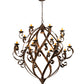 Meyda Lighting Caliope 80" 25-Light Rococco Chandelier With Amber Faux Candlelight