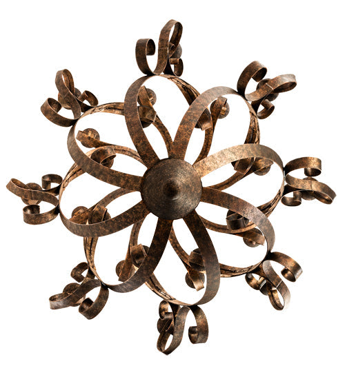 Meyda Lighting Caliope 80" 25-Light Rococco Chandelier With Amber Faux Candlelight