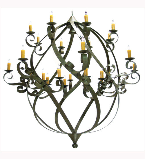 Meyda Lighting Caliope 96" 25-Light Organic Rust Chandelier With Honey Amber Faux Candlelight