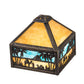 Meyda Lighting Camel 13" Antique Brass With Beige and Sky Blue Shade Glass