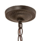 Meyda Lighting Camel 16" 4-Light Oil Rubbed Bronze Basket Inverted Pendant Light With Beige Flemish & Honey Amber Shade Glass