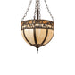 Meyda Lighting Camel 16" 4-Light Oil Rubbed Bronze Basket Inverted Pendant Light With Beige Flemish & Honey Amber Shade Glass