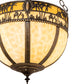 Meyda Lighting Camel 16" 4-Light Oil Rubbed Bronze Basket Inverted Pendant Light With Beige Flemish & Honey Amber Shade Glass