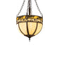 Meyda Lighting Camel 16" 4-Light Oil Rubbed Bronze Basket Inverted Pendant Light With Beige Flemish & Honey Amber Shade Glass