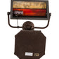 Meyda Lighting Camel 16" Craftsman Brown Mission Banker's Table Lamp With Orange & Beige Shade Glass