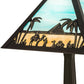 Meyda Lighting Camel 16" Craftsman Brown Mission Table Lamp With Blue & Beige Shade Glass