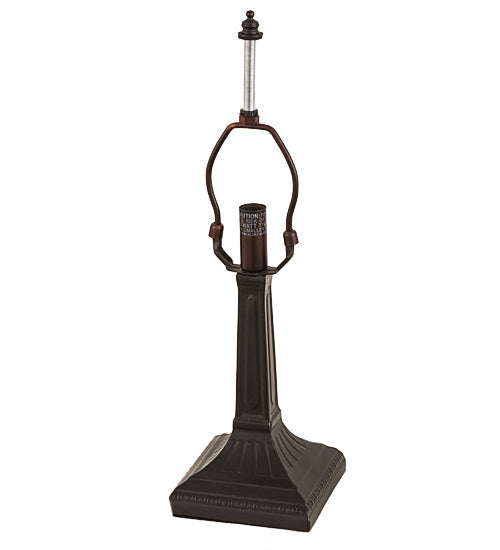 Meyda Lighting Camel 16" Craftsman Brown Mission Table Lamp With Blue & Beige Shade Glass