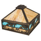 Meyda Lighting Camel 19" Craftsman Brown Highlighted Frame With Beige & Sky Blue Art Shade Glass