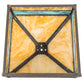 Meyda Lighting Camel 19" Craftsman Brown Highlighted Frame With Beige & Sky Blue Art Shade Glass