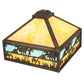 Meyda Lighting Camel 19" Craftsman Brown Highlighted Frame With Beige & Sky Blue Art Shade Glass