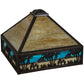 Meyda Lighting Camel 22" Craftsman Brown Highlighted Frame Mission With Blue & Beige Shade Glass