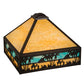 Meyda Lighting Camel 22" Craftsman Brown Highlighted Frame Mission With Blue & Beige Shade Glass