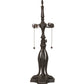 Meyda Lighting Camel 26" 2-Light Craftsman Brown Highlighted Mission Table Lamp With Beige & Sky Blue Art Shade Glass
