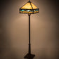 Meyda Lighting Camel 68" 2-Light Craftsman Brown Highlighted Mission Floor Lamp With Blue & Beige Shade Glass