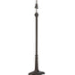 Meyda Lighting Camel 68" 2-Light Craftsman Brown Highlighted Mission Floor Lamp With Blue & Beige Shade Glass