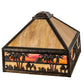 Meyda Lighting Camel Mission 18" Craftsman Brown Highligted Frame With Beige & Orange Art Shade Glass