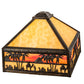 Meyda Lighting Camel Mission 18" Craftsman Brown Highligted Frame With Beige & Orange Art Shade Glass