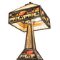 Meyda Lighting Camel Mission 26" 3-Light Craftsman Brown Highlighted Table Lamp With Beige & Orange Art Shade Glass