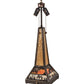 Meyda Lighting Camel Mission 26" 3-Light Craftsman Brown Highlighted Table Lamp With Beige & Orange Art Shade Glass