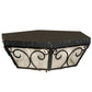 Meyda Lighting Camilla 24" 3-Light Antique Iron Gate Flush Mount Light With Clear Seeded Shade Glass