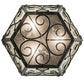 Meyda Lighting Camilla 24" 3-Light Antique Iron Gate Flush Mount Light With Clear Seeded Shade Glass