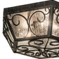 Meyda Lighting Camilla 24" 3-Light Antique Iron Gate Flush Mount Light With Clear Seeded Shade Glass