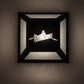 Meyda Lighting Canoe 10" Black Wall Sconce With Clear Seeded Shade Glass
