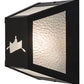 Meyda Lighting Canoe 10" Black Wall Sconce With Clear Seeded Shade Glass