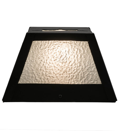 Meyda Lighting Canoe 10" Black Wall Sconce With Clear Seeded Shade Glass