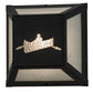 Meyda Lighting Canoe 10" Black Wall Sconce With Clear Seeded Shade Glass