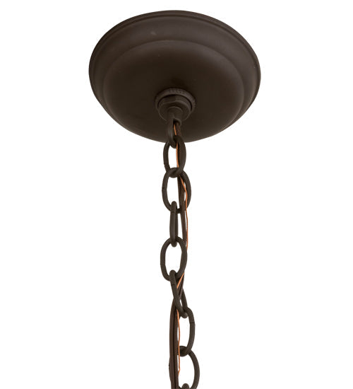 Meyda Lighting Canoe 17" Oil Rubbed Bronze Tall Pines Pendant Light With Silver Mica Shade Glass