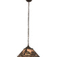 Meyda Lighting Canoe 17" Oil Rubbed Bronze Tall Pines Pendant Light With Silver Mica Shade Glass