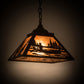 Meyda Lighting Canoe 17" Oil Rubbed Bronze Tall Pines Pendant Light With Silver Mica Shade Glass