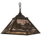 Meyda Lighting Canoe 17" Oil Rubbed Bronze Tall Pines Pendant Light With Silver Mica Shade Glass