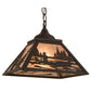 Meyda Lighting Canoe 17" Oil Rubbed Bronze Tall Pines Pendant Light With Silver Mica Shade Glass