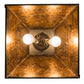 Meyda Lighting Canoe 22" 2-Light Textured Black Tall Pines Pendant Light With Amber Mica Shade Glass