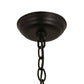 Meyda Lighting Canoe 22" 2-Light Textured Black Tall Pines Pendant Light With Amber Mica Shade Glass